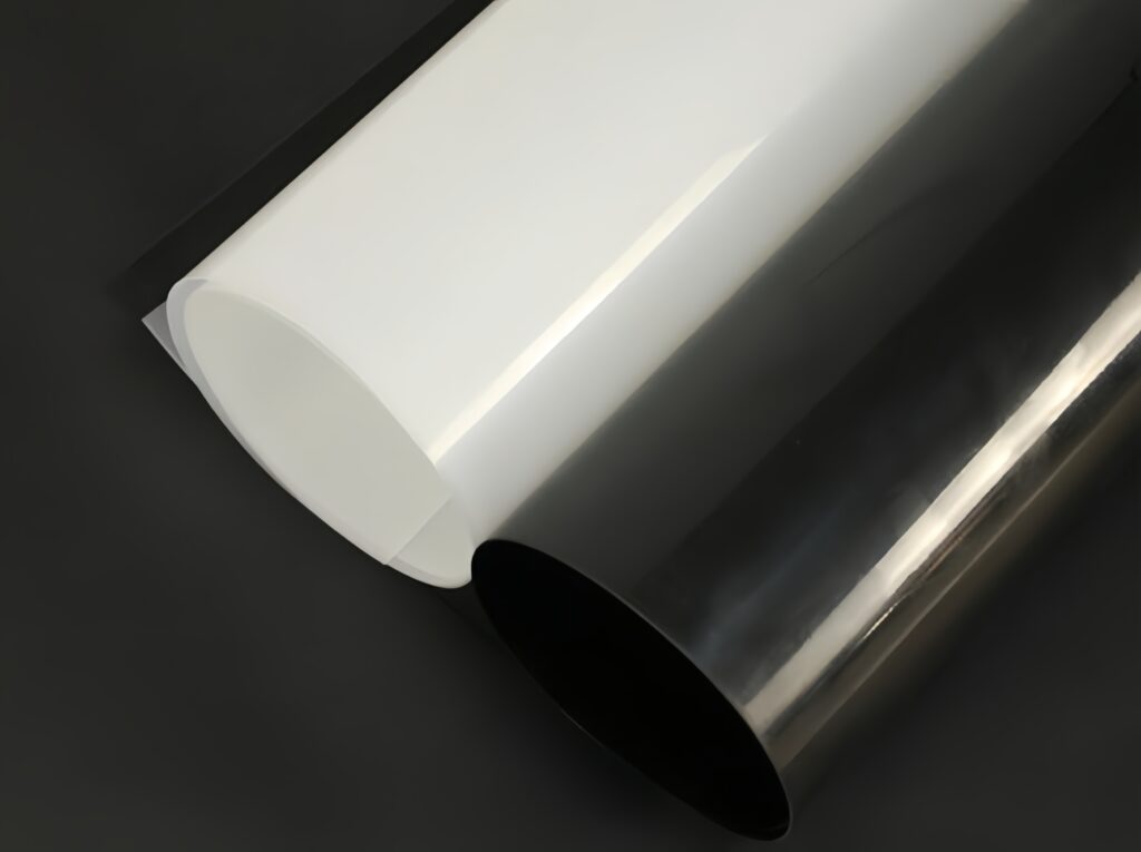 PVC smooth geomembrane black and white color