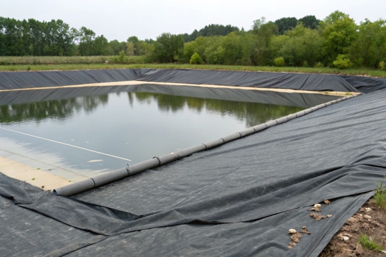 Comparison of LLDPE and HDPE geomembrane rolls side-by-side