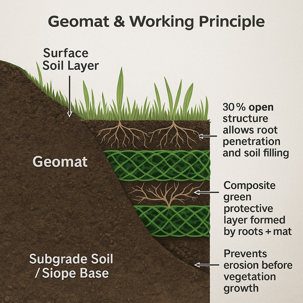 Geomat working method