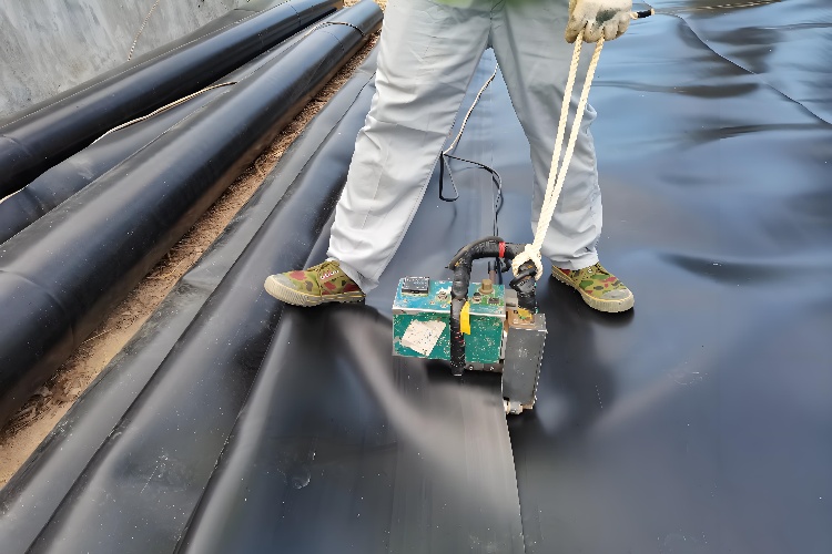 A split image showing the action of a hot-wedge welder, an extrusion welder, and a hot-air gun