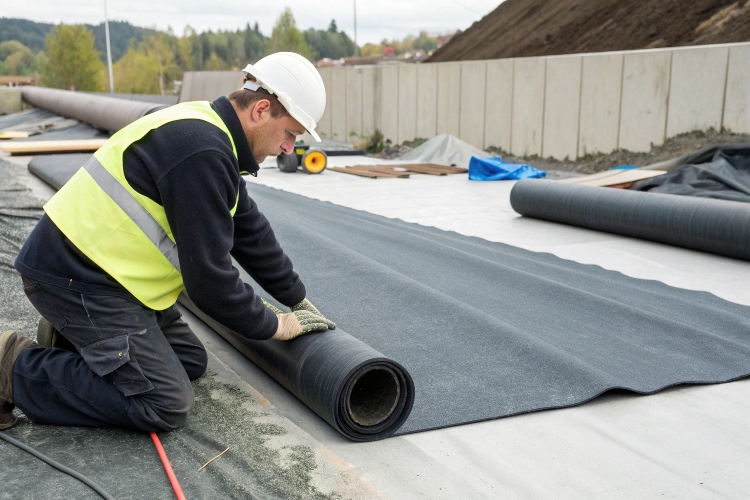 An image comparing different weights of nonwoven geotextile, from light (4oz) to heavy (16oz)
