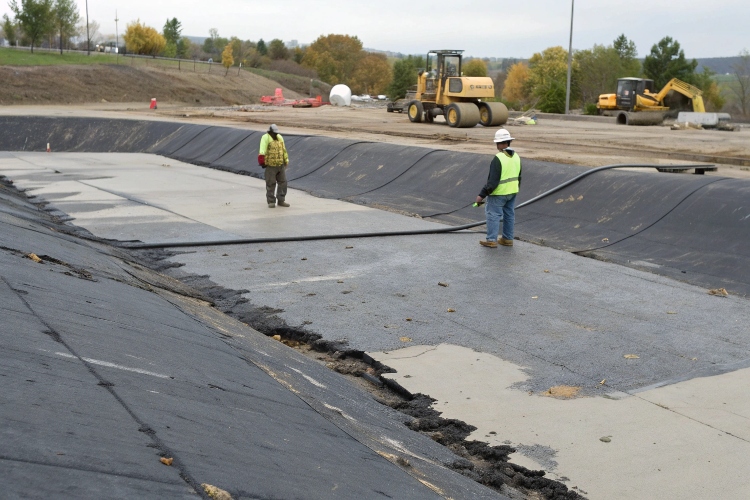 A single patch on a large geomembrane vs. a liner with multiple failing patches