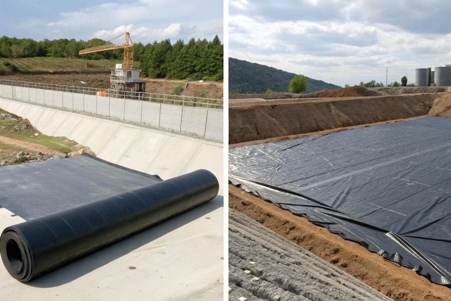 Engineer specifying geomembrane for a construction project