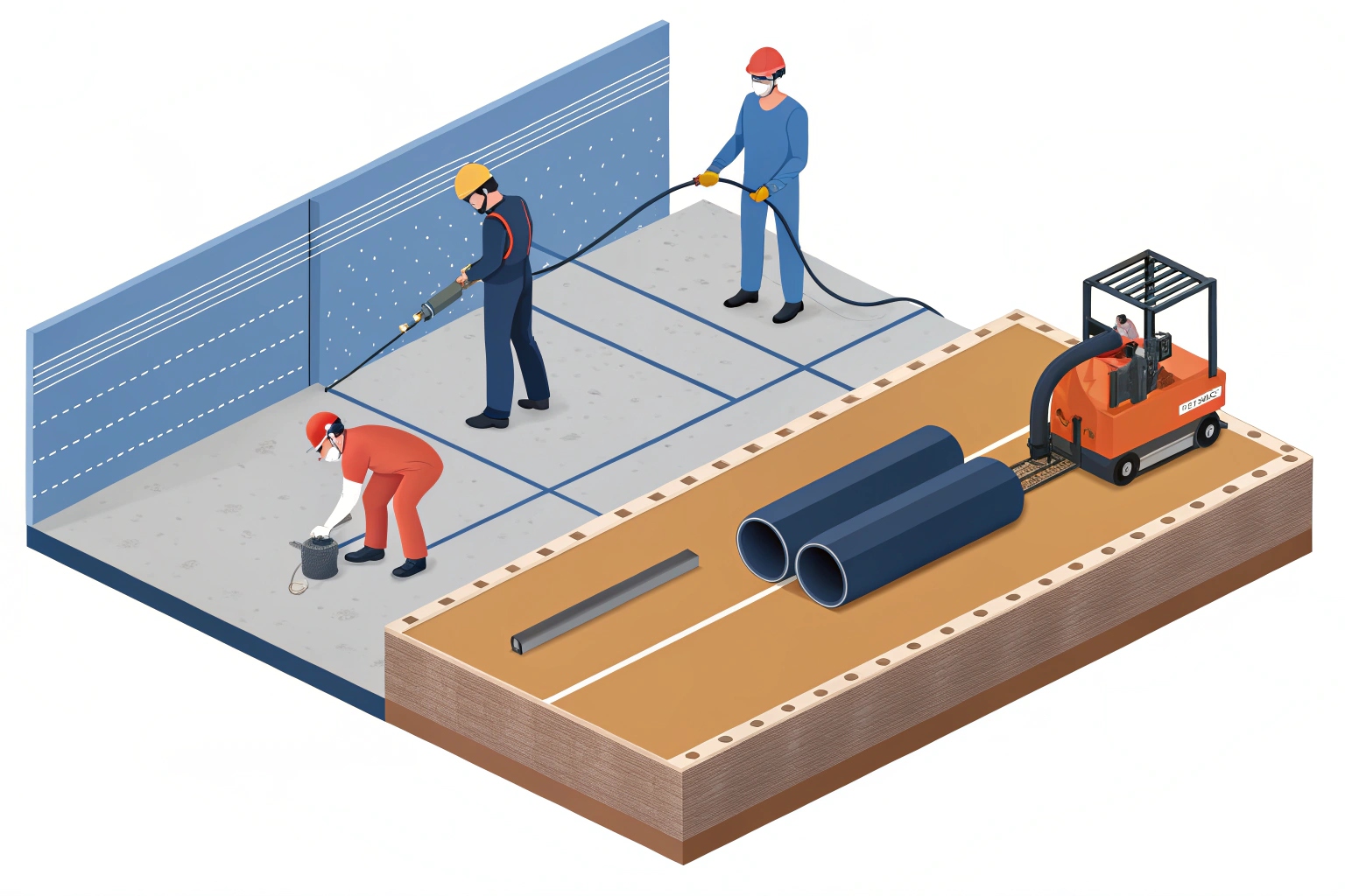 A project manager comparing welder spec sheets against a project blueprint