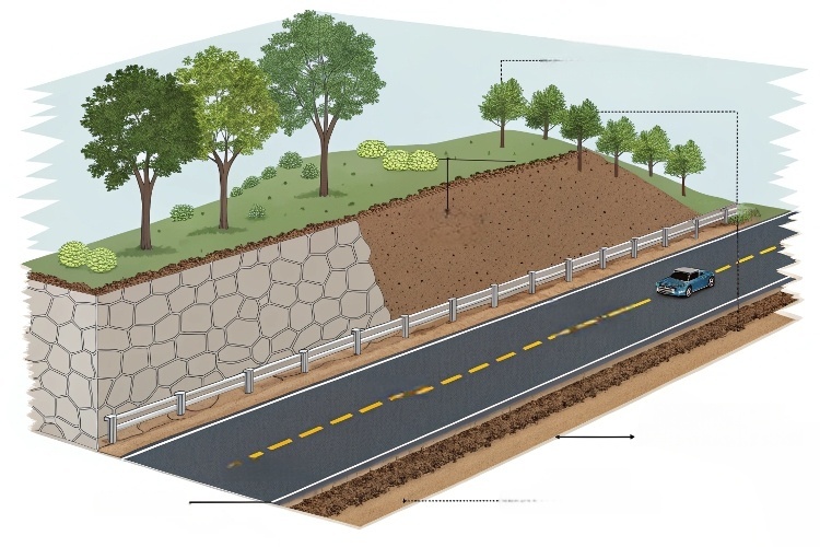 Diagram showing the functions of separation, filtration, and reinforcement