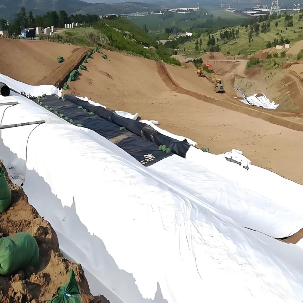 laying non woven geotextile
