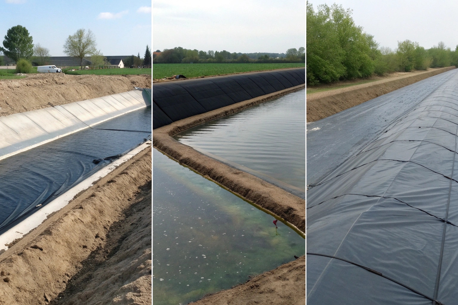 A chart showing different applications and their corresponding recommended HDPE geomembrane thickness