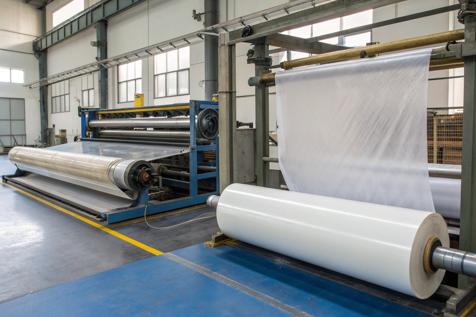 Diagram of Blown Film vs Flat Die Geomembrane Manufacturing