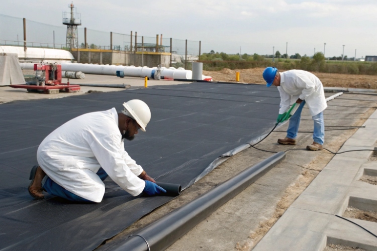 A split image showing a lab test on the left and an on-site field test (like a vacuum box test) on the right