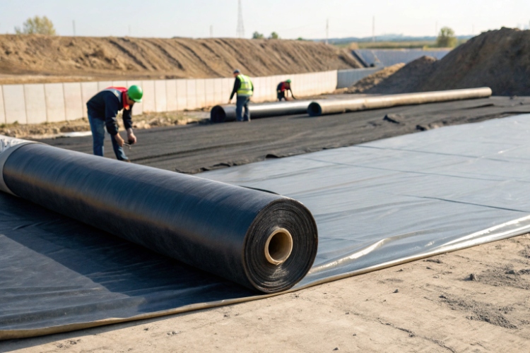 A certificate from a geosynthetics testing laboratory showing compliance with ASTM standards