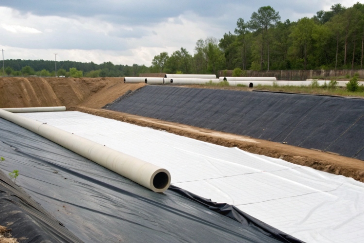 A chart comparing the chemical resistance of HDPE, LLDPE, and PVC geomembranes
