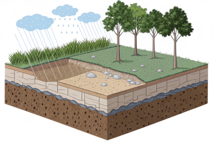 A picture of a soft, muddy construction site with equipment getting stuck in the mud