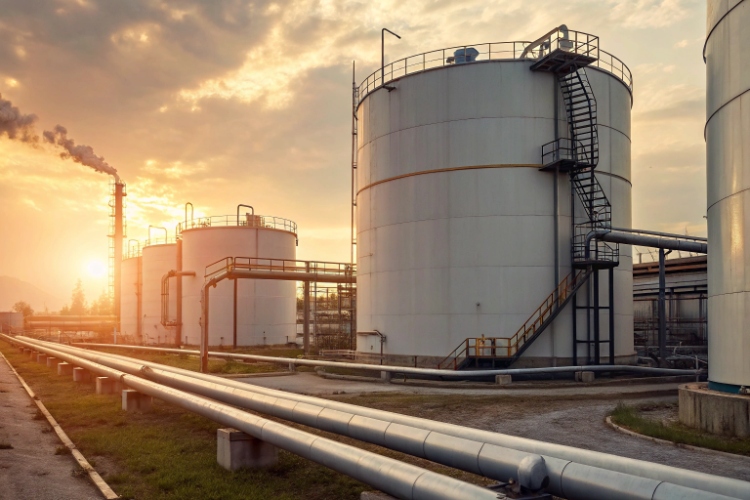 A lab technician inspecting a geomembrane sample after an accelerated aging test