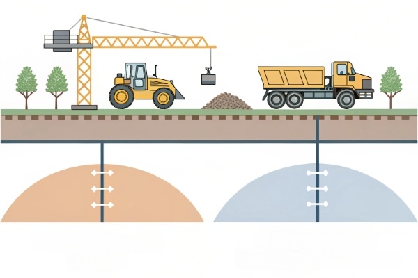 Engineer evaluating project site for geocell installation
