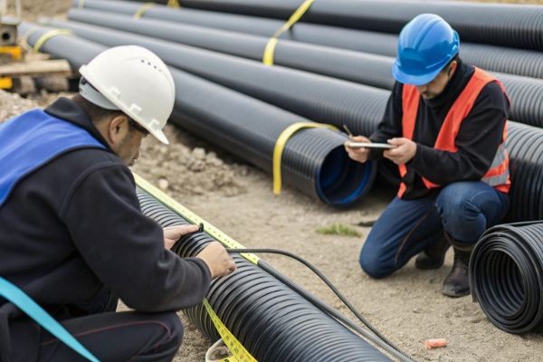 Diagram showing a typical herringbone layout for a leachate collection pipe system