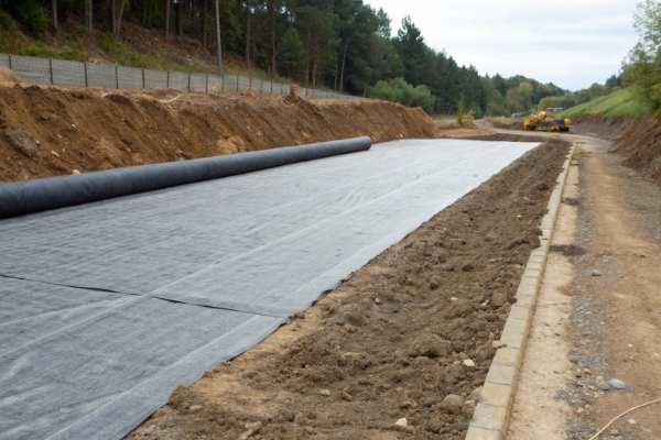 Close-up photo of a well-prepared, smooth, and compacted subgrade ready for liner deployment