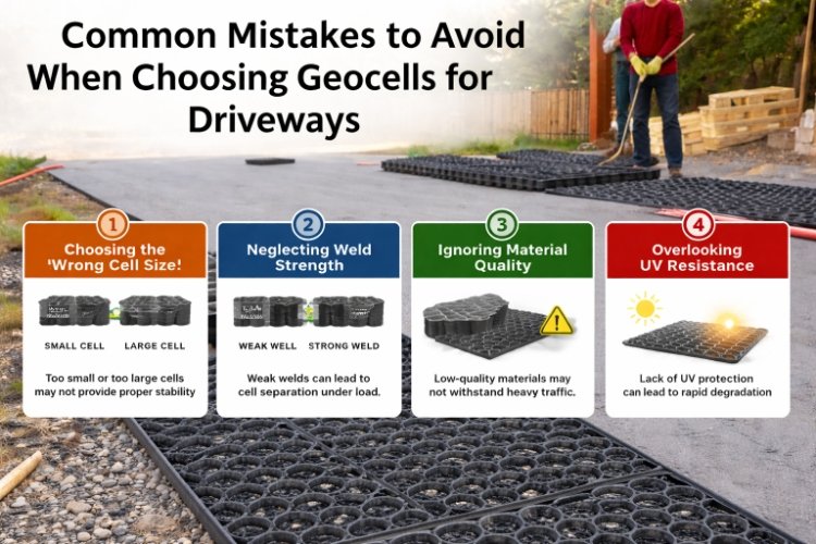 An image of a geocell that has burst at the seams due to weak welds