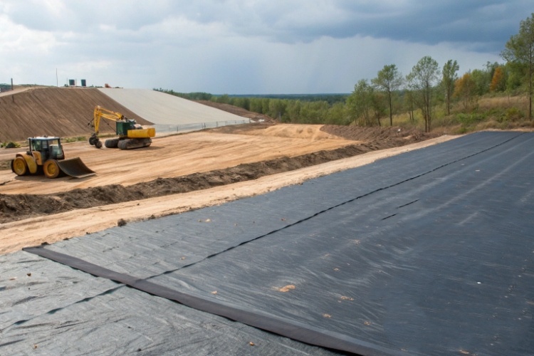 Chart showing factors influencing the need for geomembrane soil cover
