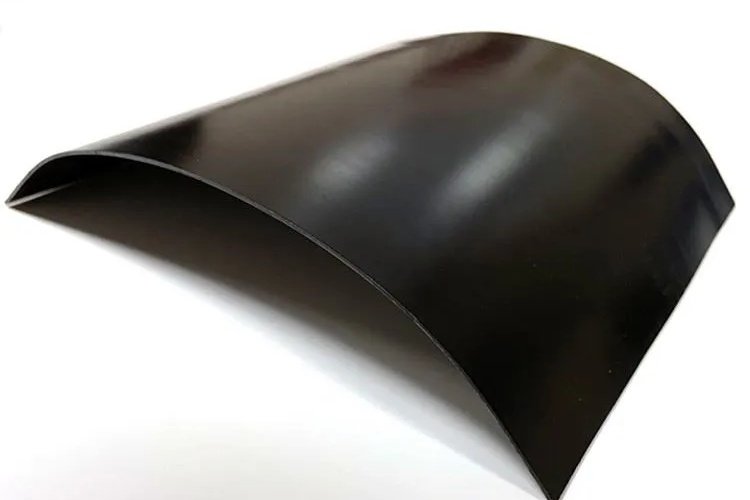 Microscope view of carbon black dispersion in HDPE