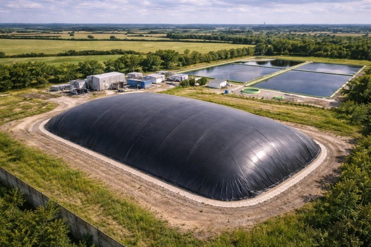 Floating cover biogas lagoon
