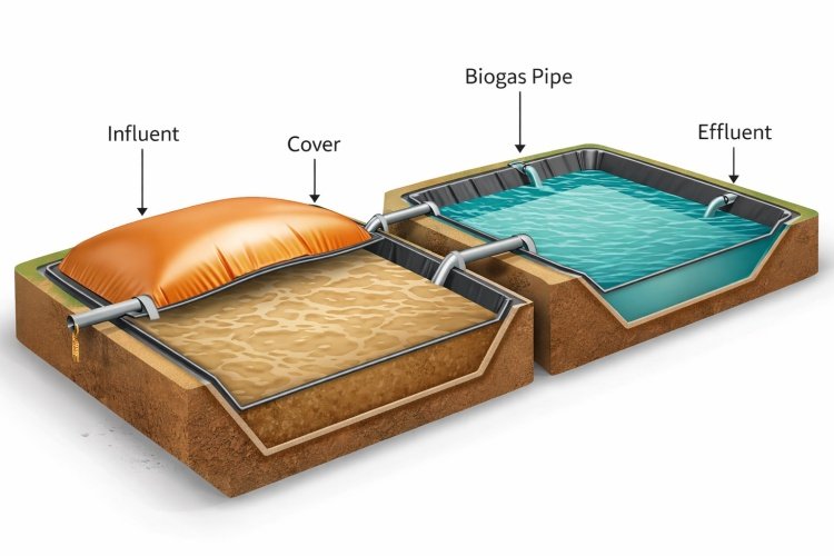 Cross section of floating cover vs liner