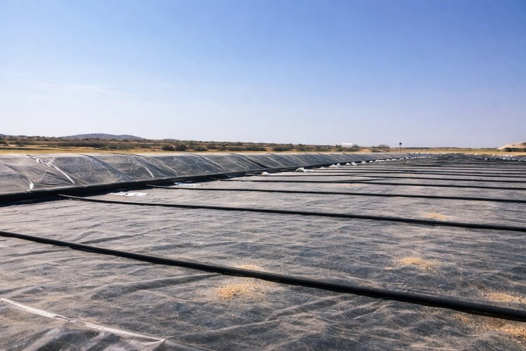 HDPE liner installation in copper mine