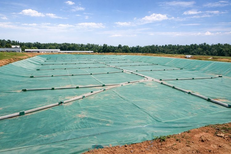 Heap leach pad construction site