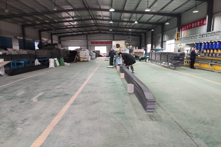 Third party inspector checking geocell dimensions