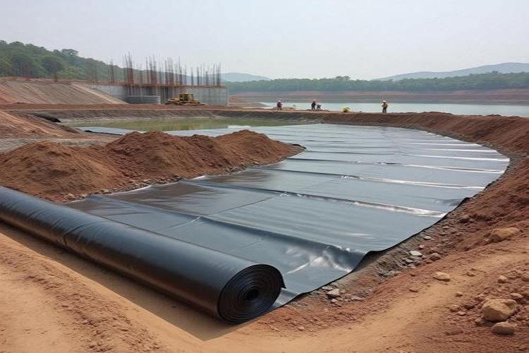 HDPE geomembrane installation