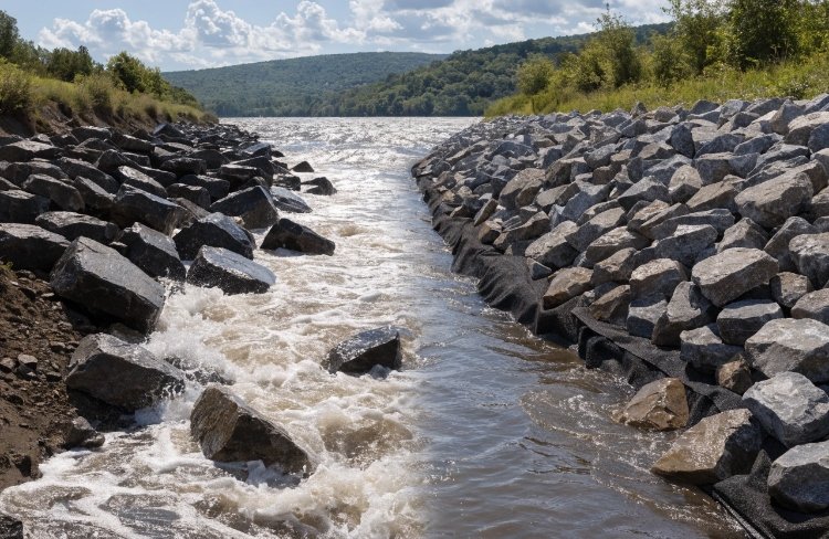 Geotextile for riprap installation on a coastal shoreline