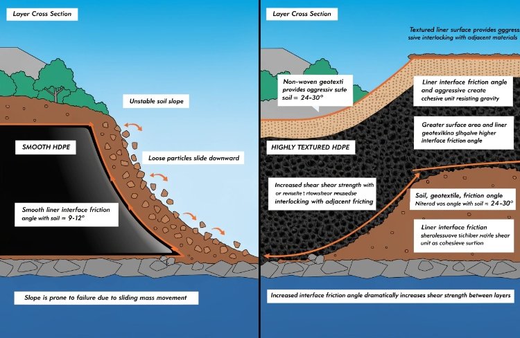 Textured vs smooth surface comparison under microscope
