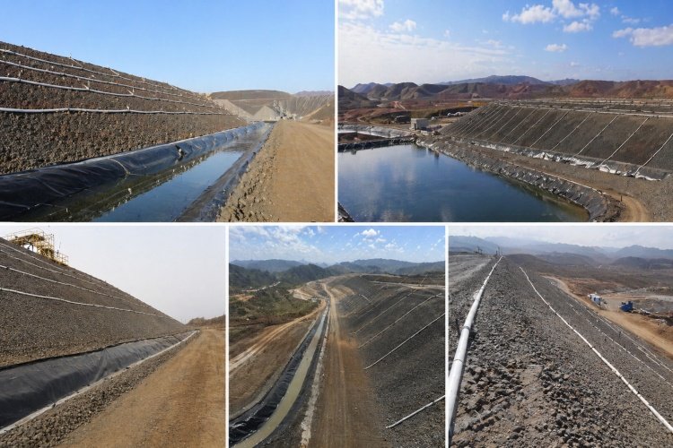 Heap leach pad designed strictly to handle massive water volumes in a humid environment